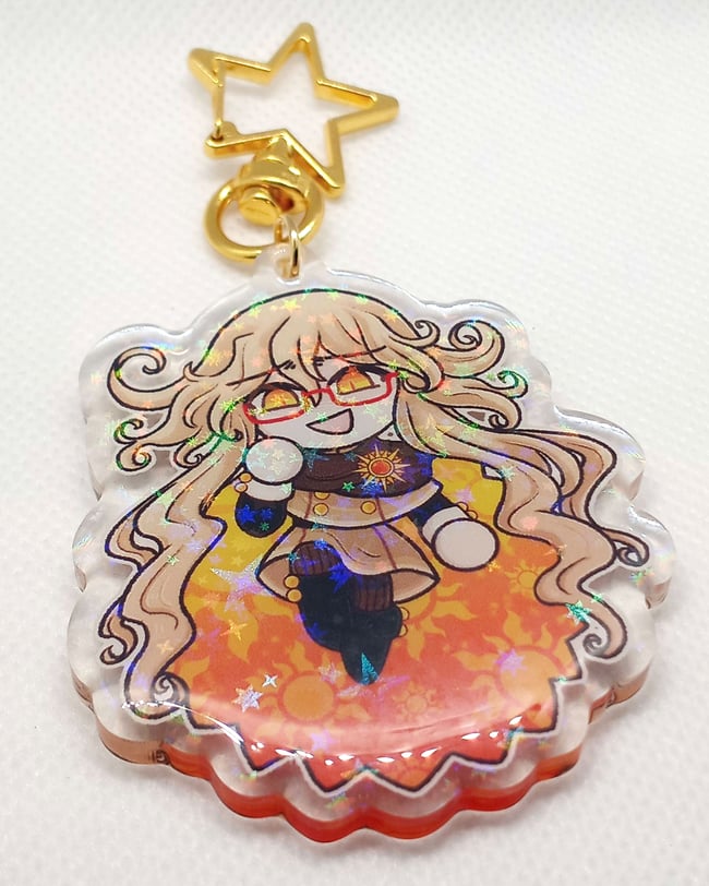 2'5" inch Front Side Holographic Star Epoxy Siralos Charm