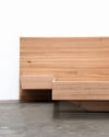 KING FLOATING BED WITH CLIPPED WING DRAWERS IN TASMANIAN OAK - AVAILABLE NOW