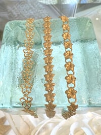 Image 3 of 14k solid gold Hawaiian plumeria bracelet 