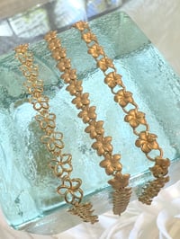 Image 2 of 14k solid gold Hawaiian plumeria bracelet 