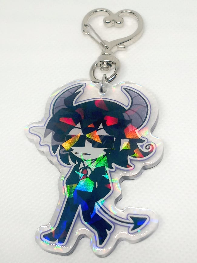 2'5" inch Front Side Holographic Diamond Shatter Epoxy Glasses Charm