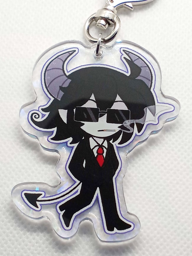 2'5" inch Front Side Holographic Diamond Shatter Epoxy Glasses Charm