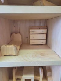 Image 5 of Waldorf playhouse with furniture included- Dollhouse - Elf house - Play house - Wooden playhouse 