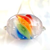 Image 3 of Focal Art Glass Bead: The Joyous Rainbow. Ready to Ship.