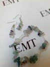 Fluorite Earrings And Bracelet Set 