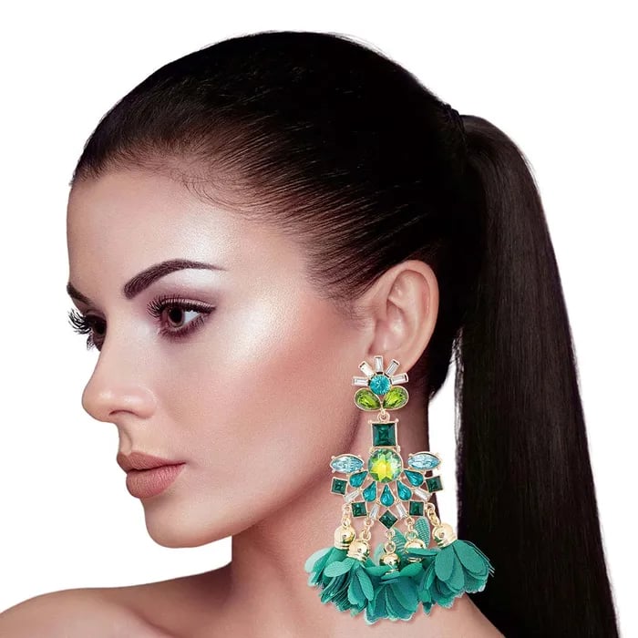 Image of Crystal Flower Earrings