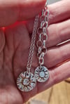 Rustic Daisy Charm Necklace or Bracelet 