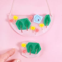 Image 5 of Textured Pastel Landscape Necklace