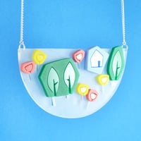 Image 3 of Textured Pastel Landscape Necklace