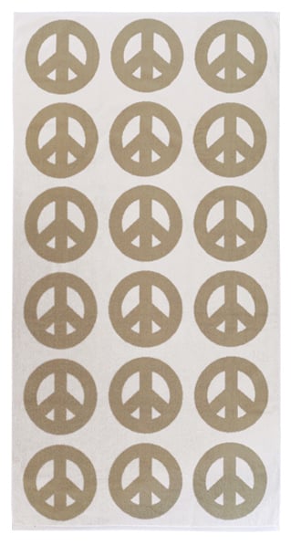 Get good vibrations with peace sign towel
