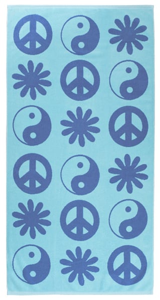 Image of Simple Peace Towel <div>Aqua & French Blue</div>