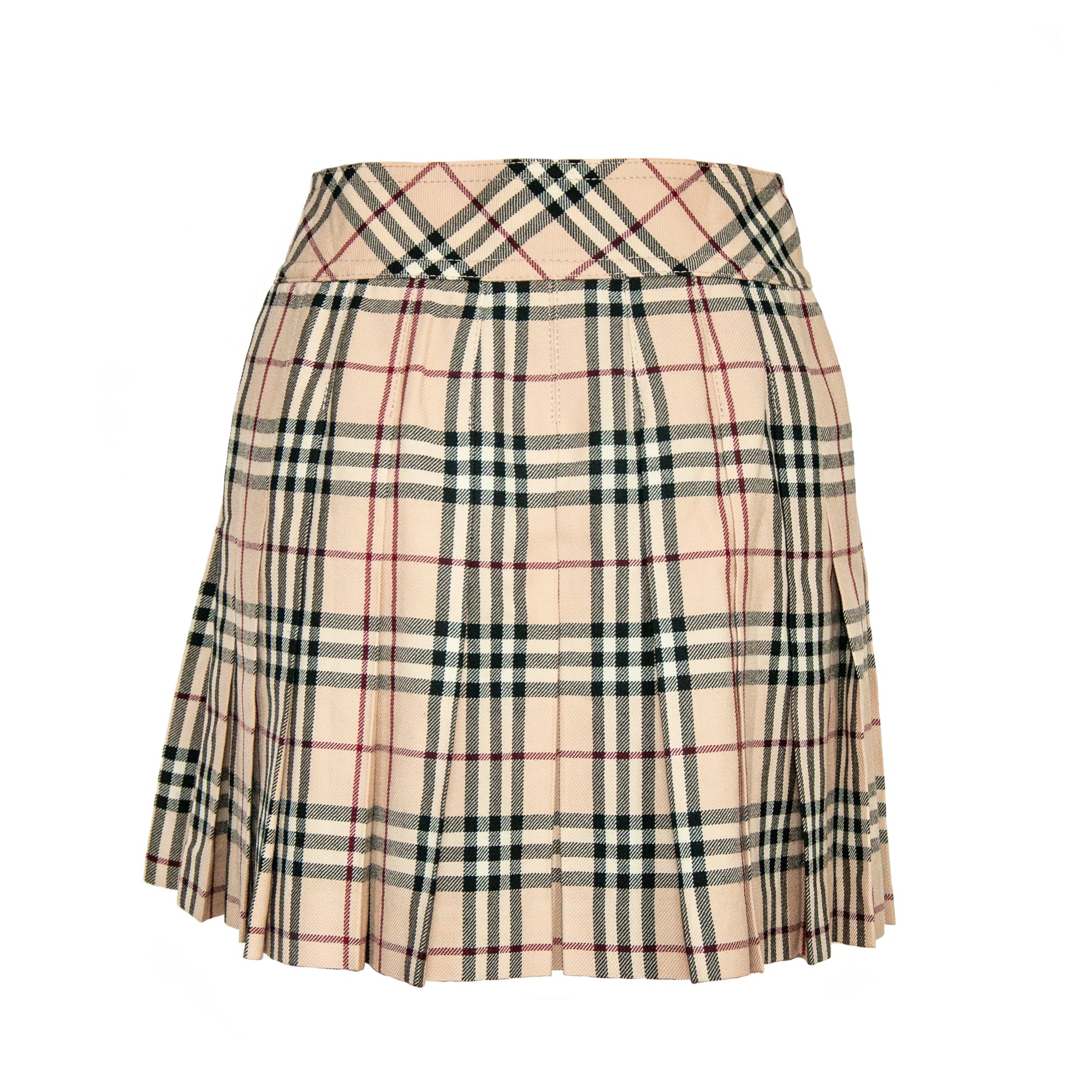 Image of  Burberry Nova Check Kilt Mini Skirt 