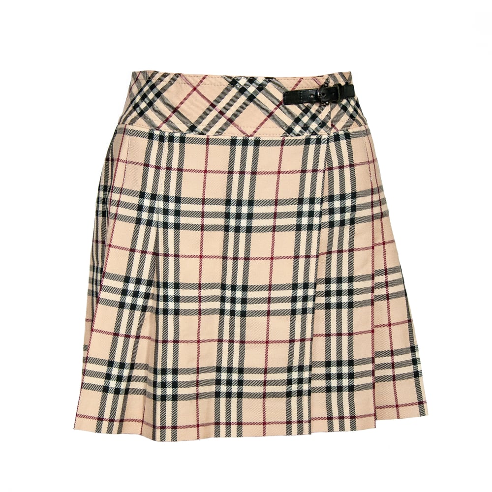 Image of  Burberry Nova Check Kilt Mini Skirt 