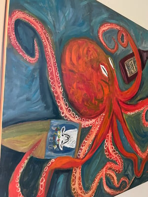 Image of Octopus Oenophile. Original oil painting.