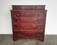 Image 1 of Late 19th Century Flame Walnut Highboy Dresser