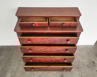 Image 4 of Late 19th Century Flame Walnut Highboy Dresser