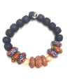 African Red Blue Color Beads Bracelet