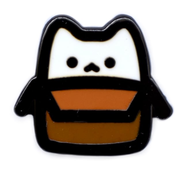 White Box Cat Mini Pin