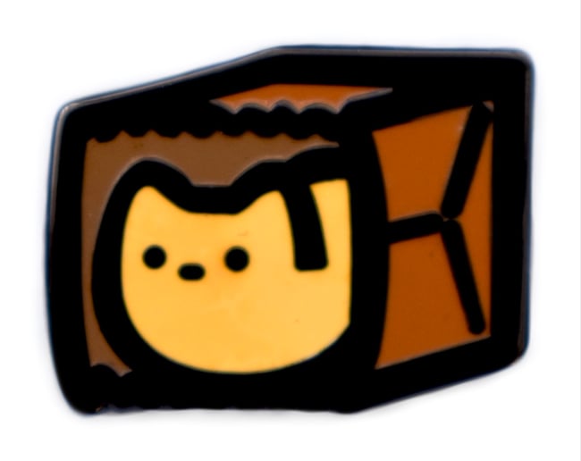 Orange Bag Cat Mini Pin