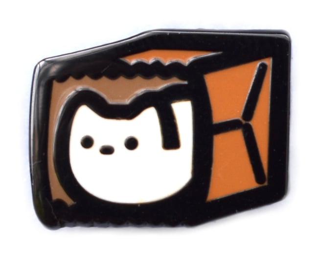 White Bag Cat Mini Pin
