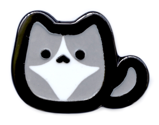 Grey Tuxedo Sitting Cat