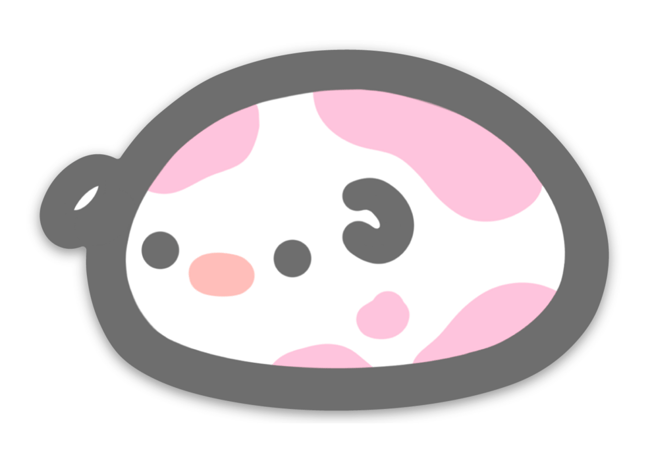 Strawberry Cow Mochi Vinyl Sticker
