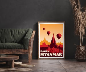 Image of Vintage poster Myanmar - Bagan - Fine Art Print