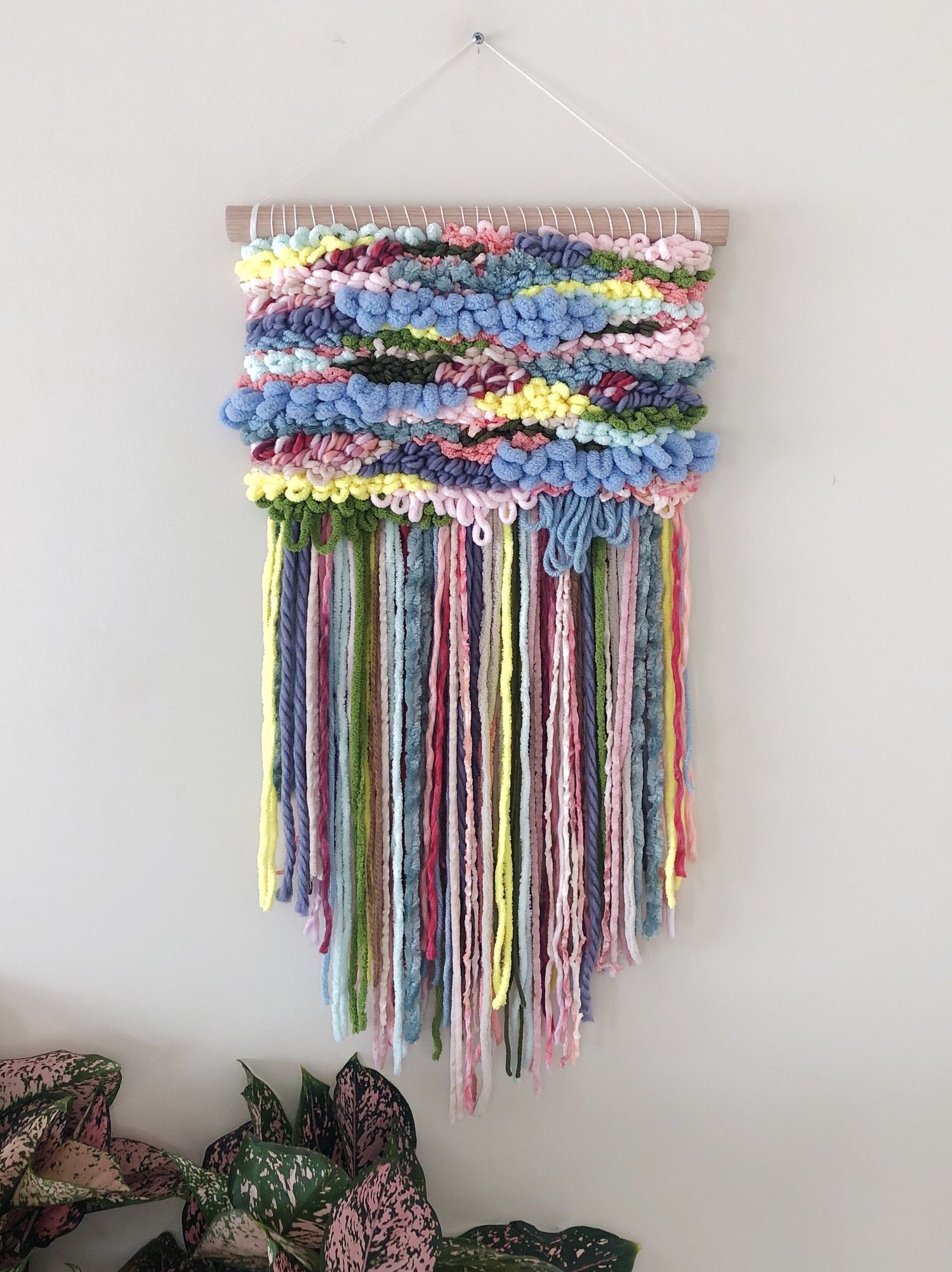 Image of Woven Wall Hanging - Colourful, Textured, Abstract (medium).