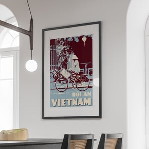 Image of Vintage poster Vietnam - Hoi An Blue - Fine Art Print