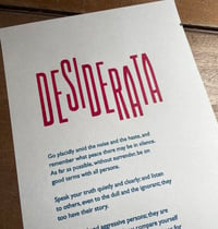 Image 2 of DESIDERATA poster