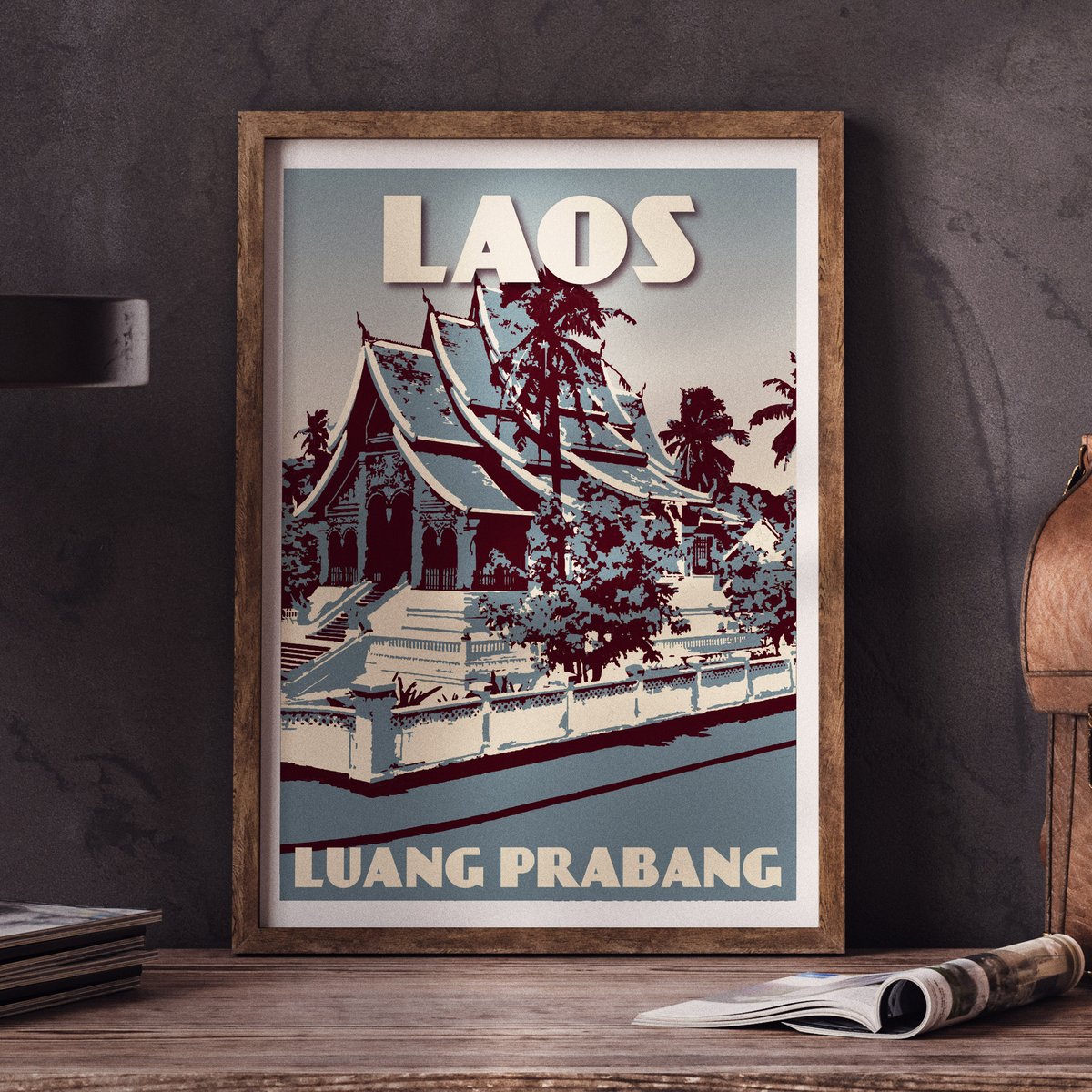 Vintage Souvenirs Laos - Posters, Maps, Postcards &amp; Magnets | Vintage ...
