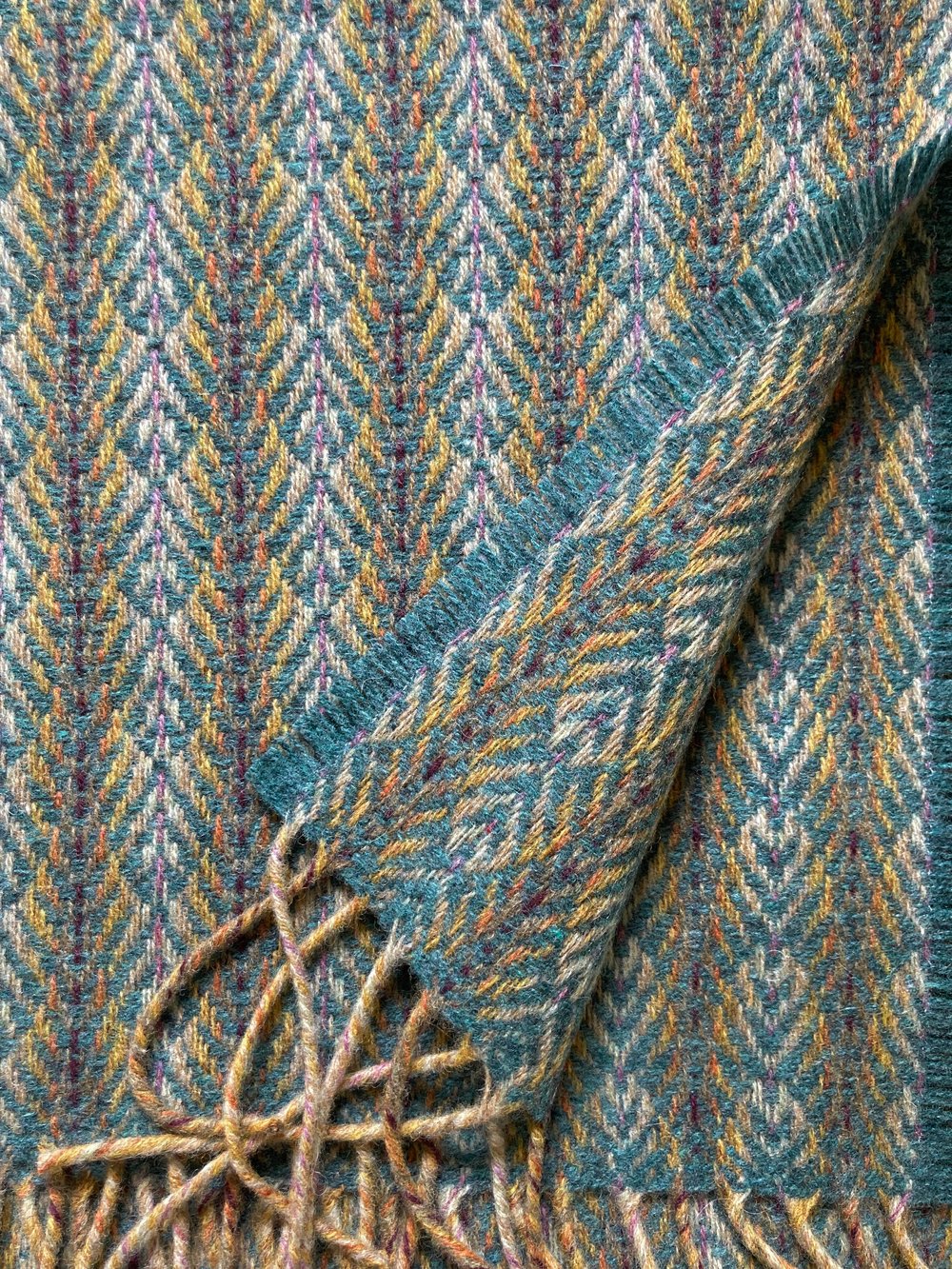 Image of Pollen & Teal 'Bargello' Big Scarf