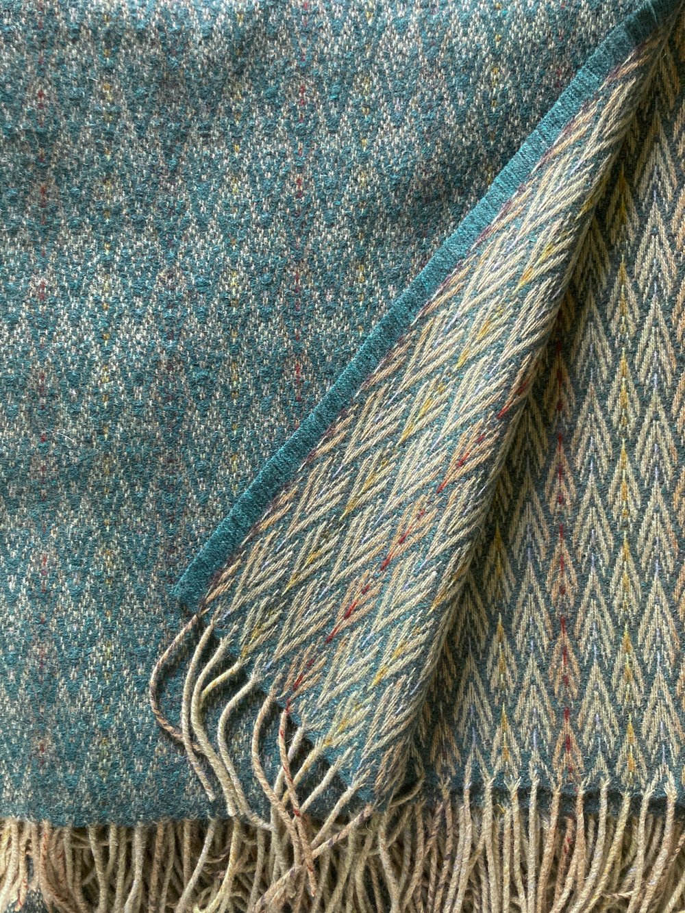 Image of Teal 'Heddal' design Blanket