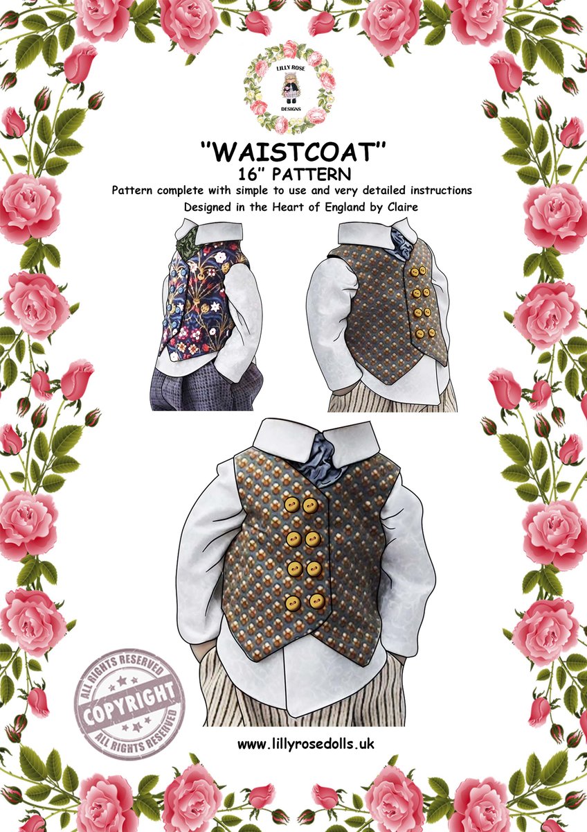 Waistcoat Pattern | LillyRoseDolls