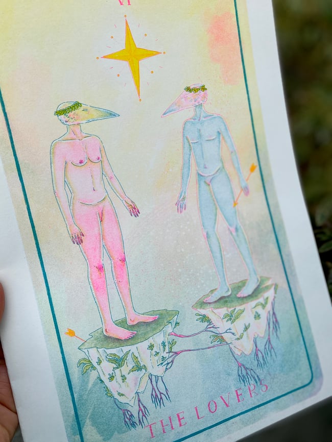 Lovers A4 Risograph Print