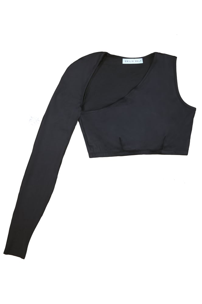 Image of Oia Recycled Asymmetrical Top / Noir