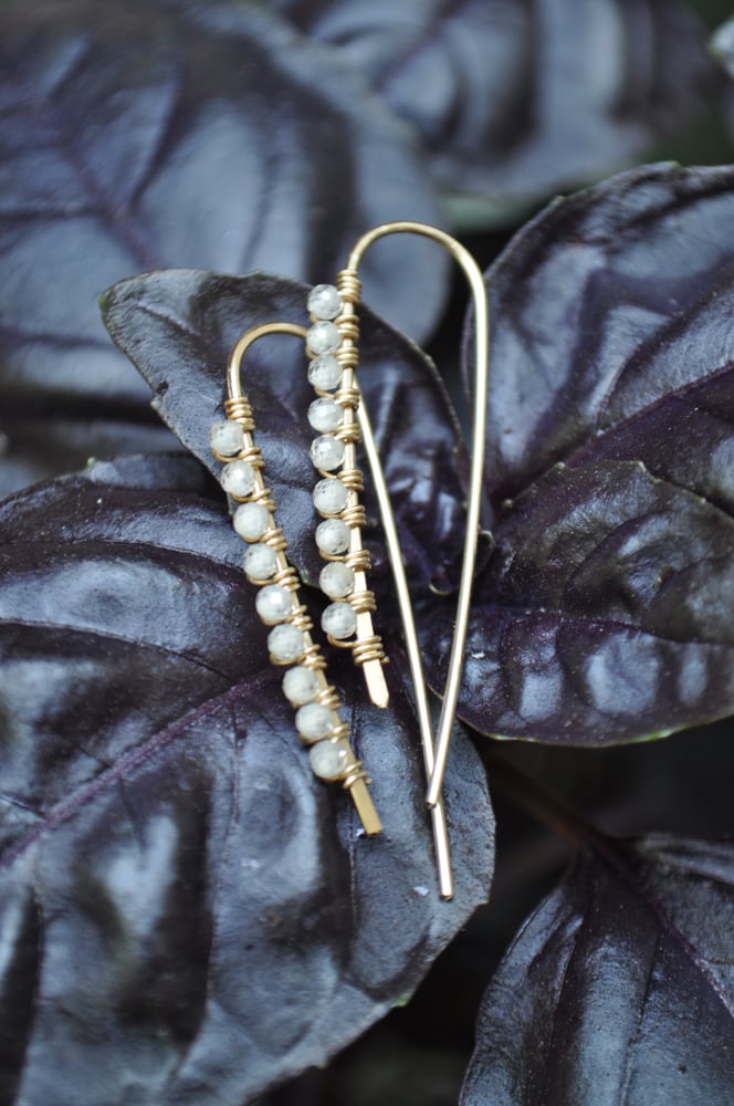 Image of Cubic Zirconia Swoops on Gold Fill