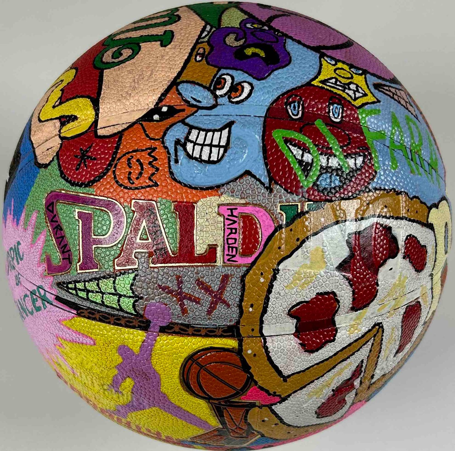 Image de Ballon de basket " Tribute to Brooklyn " acrylique sur ballon.