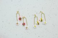 Mushroom and Bee Floral Dangles