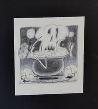 Witchtober - Magic Bath - Original Pencil & Ink on paper, 15x14cm