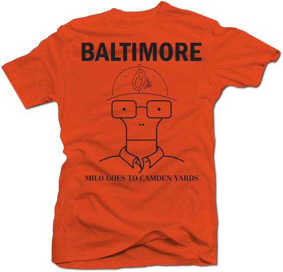 Image of Milo Goes to Camden Yards Shirt (Orange/Black)