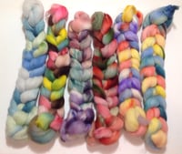 No. 5  Grab Bags Fiber Mystery, 5 Dyed Mini Braid, - 1 oz each - total 5 oz  