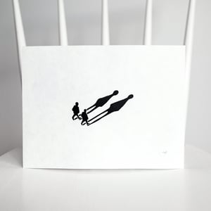 Hikers, Original Lino Art