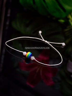 Image of Adjustable Moonstone Pride Bracelet