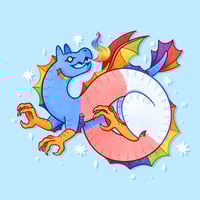 Image 3 of Trans Pride Dragon Sticker