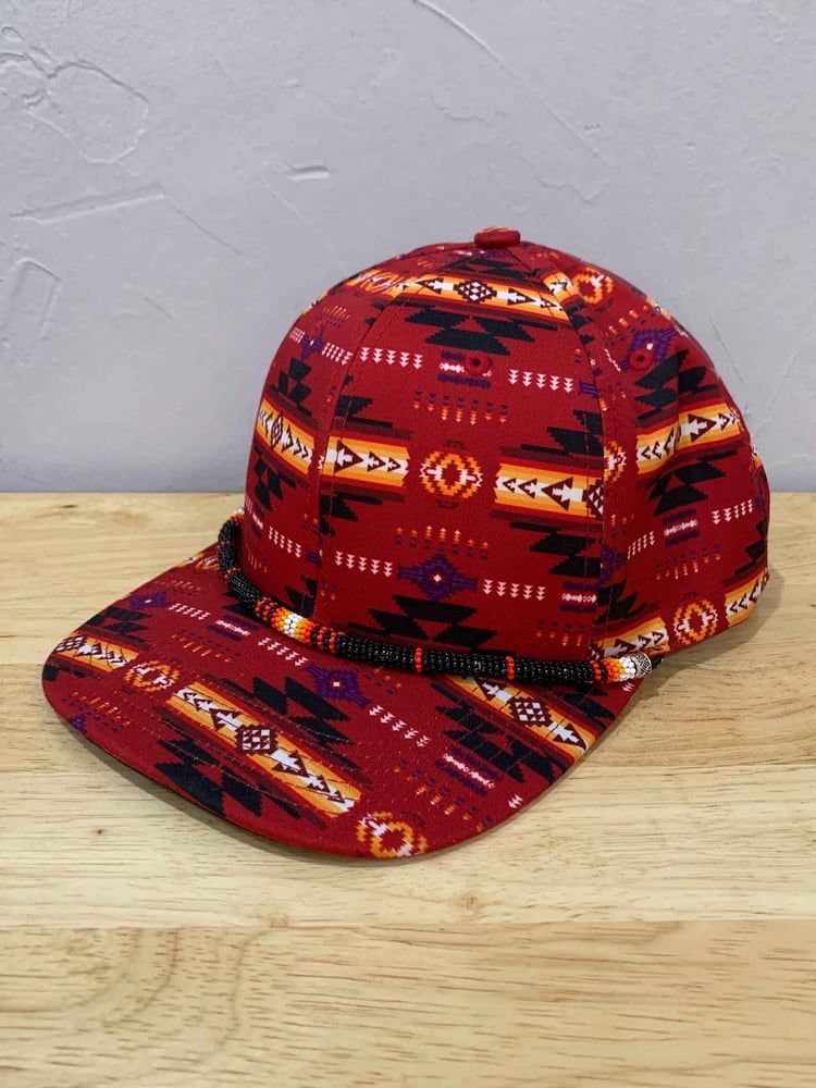 Image of Native Snapback Hat + Nish™ Beaded Rope - Red