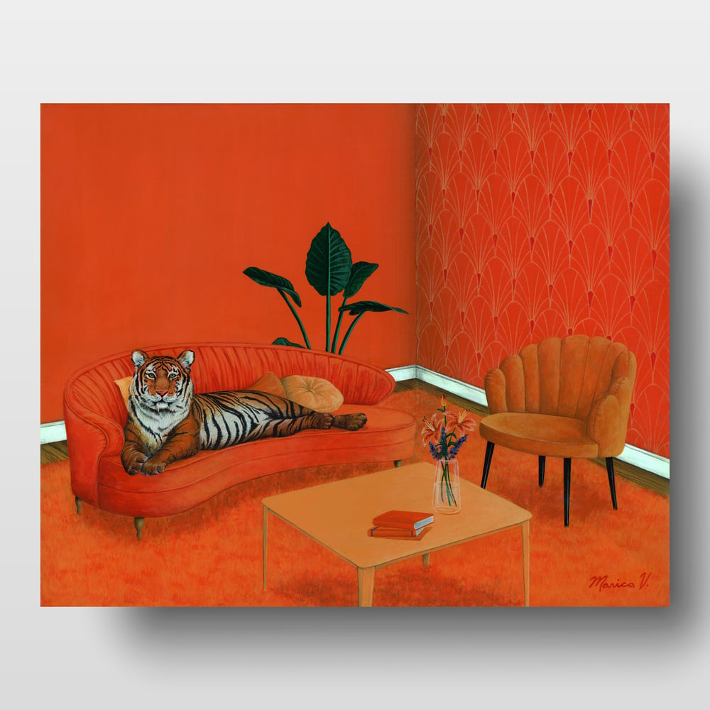 “Orange Tiger Room” Print
