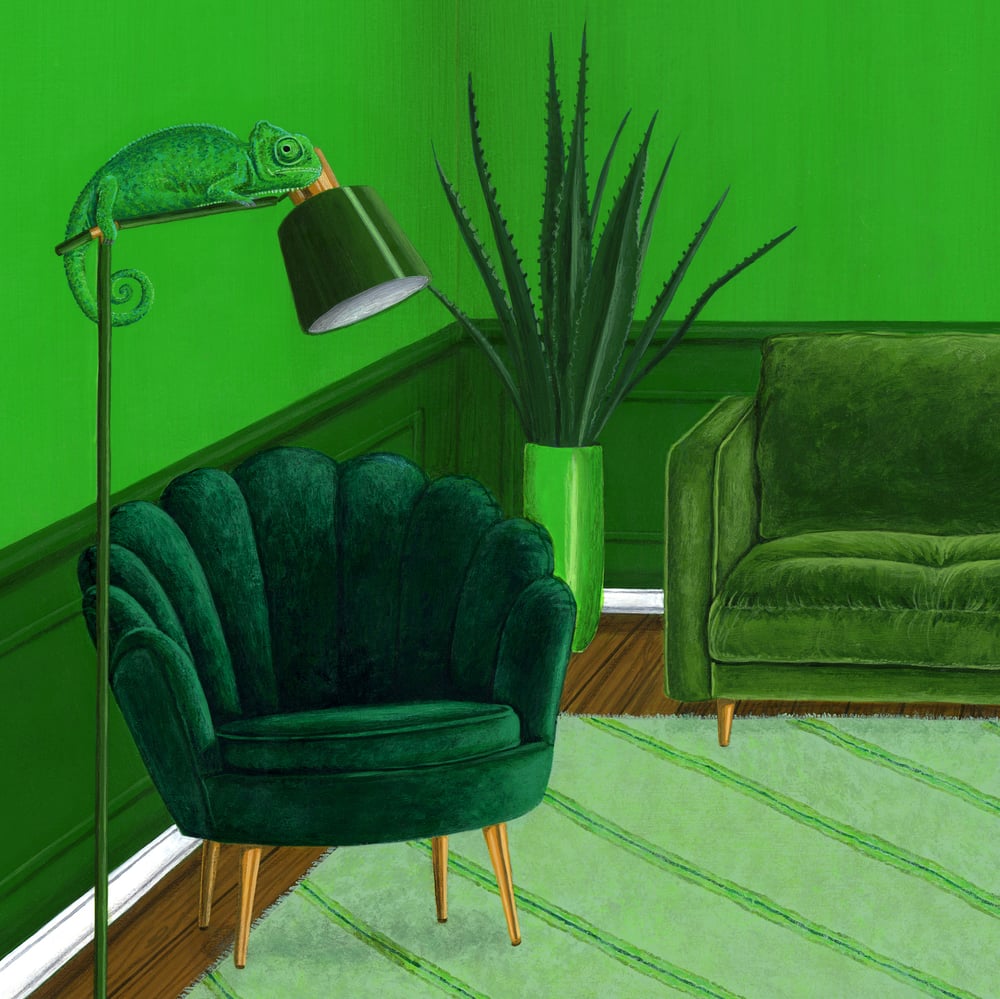 “Green Chameleon Room” Print