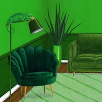 Image 2 of “Green Chameleon Room” Print