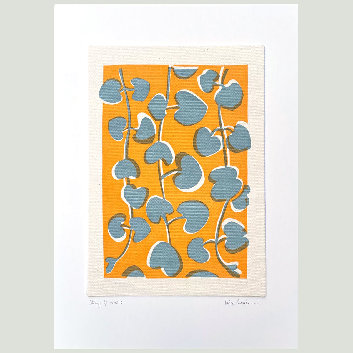 Image of String Of Hearts Fabric Print #2